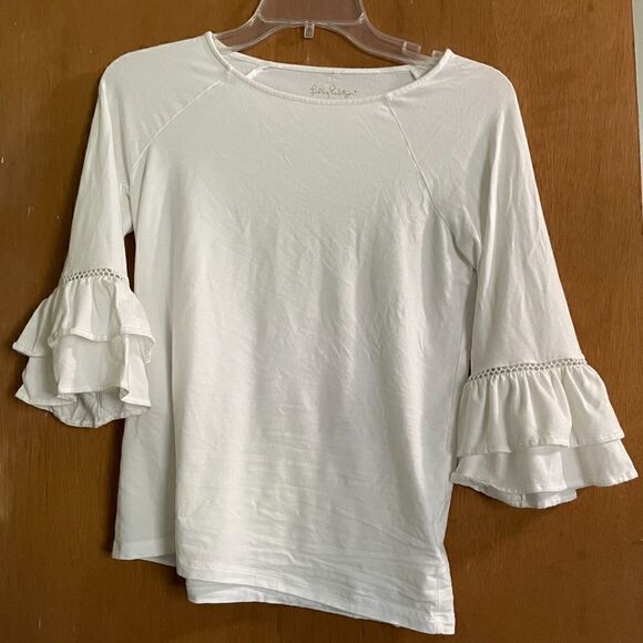 Lilly Pulitzer Tops - Lilly Pulitzer Bell Sleeve Top White Size XS